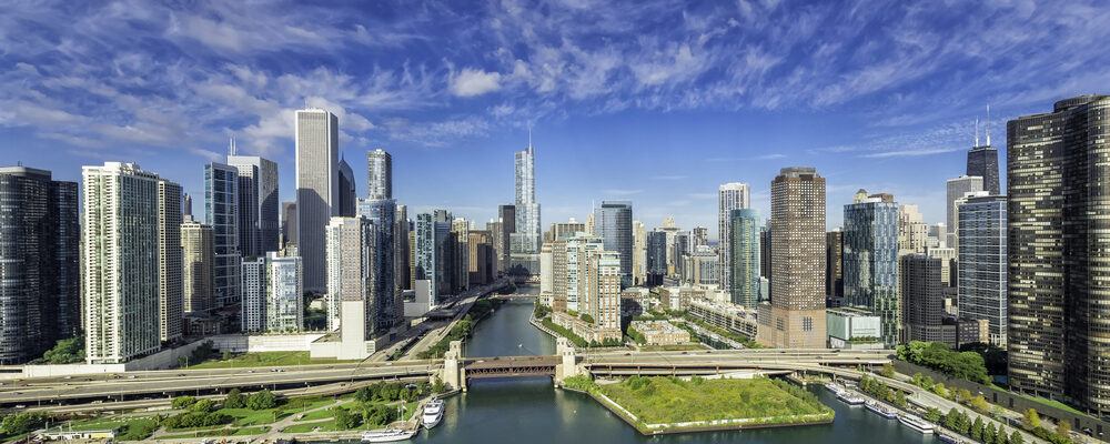 city,of,chicago,skyline,aerial,view,with,chicago,river