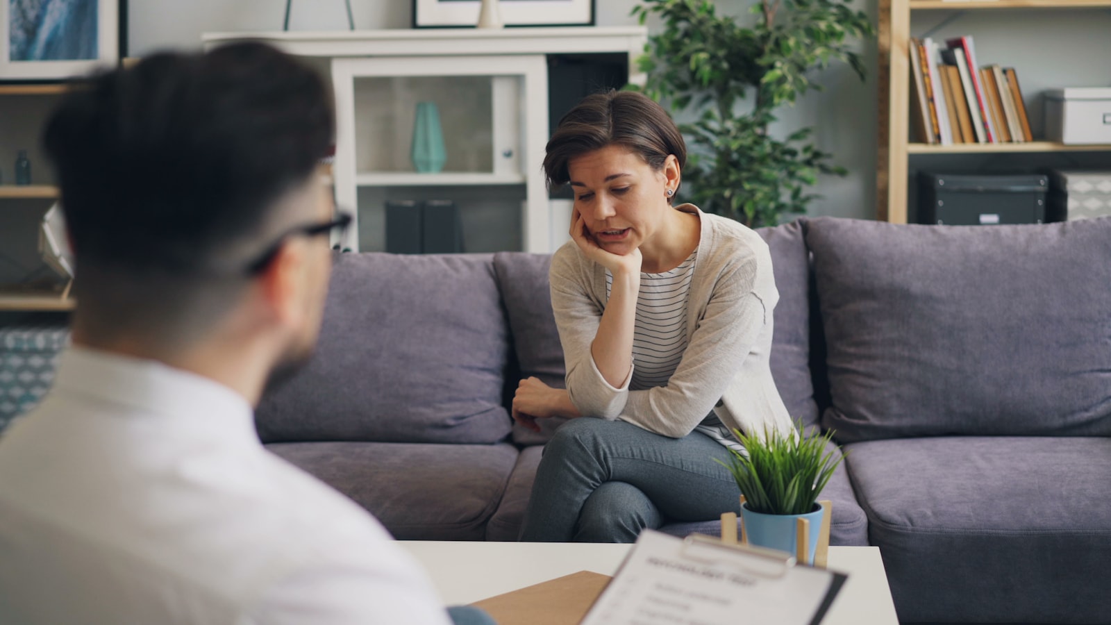 Couple in a marriage mediation session